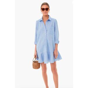 TUCKERNUCK  Callahan Shirt Mini Dress in Blue Size XXL